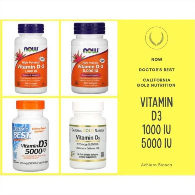 COD VITAMIN D-3 5000 IU | 1000 IU - NOW | DOCTOR'S BEST | BLACKMORES