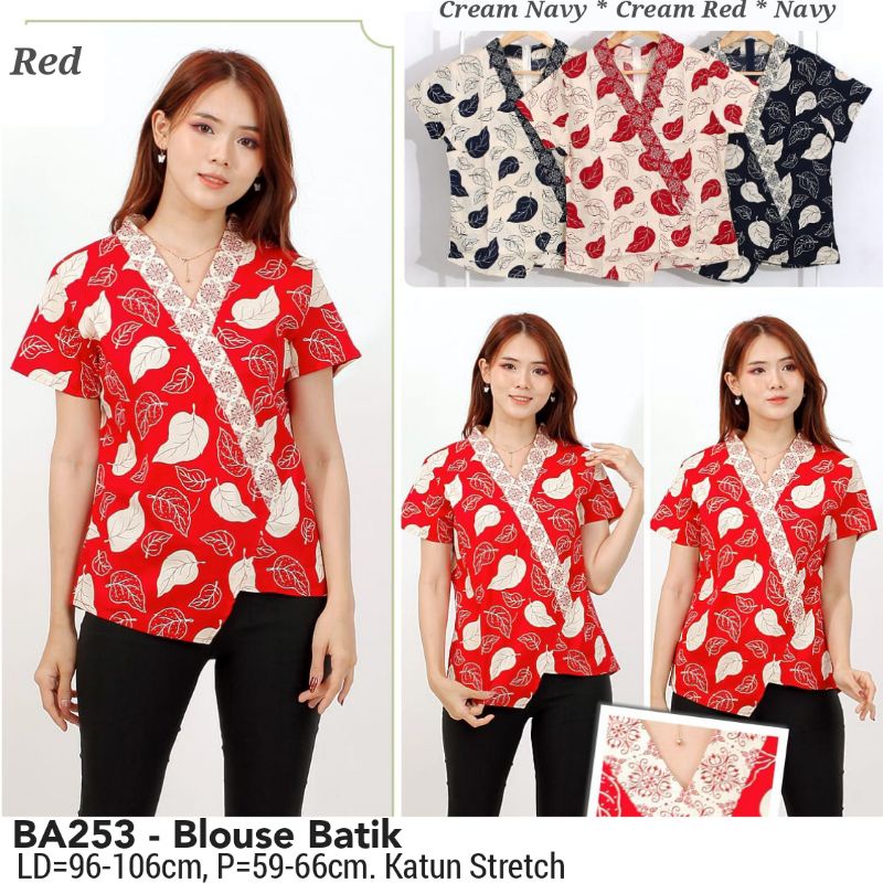 BLOUSE ROSI BATIK MODERN ATASAN WANITA KERJA KANTOR 253 BAJU CEWEK MURAH