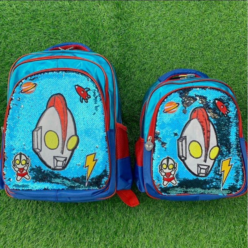 Tas Sekolah Ransel Anak SD dan TK dan Paud Tas Sequin Superhero Backpack Import Anak Laki - Laki