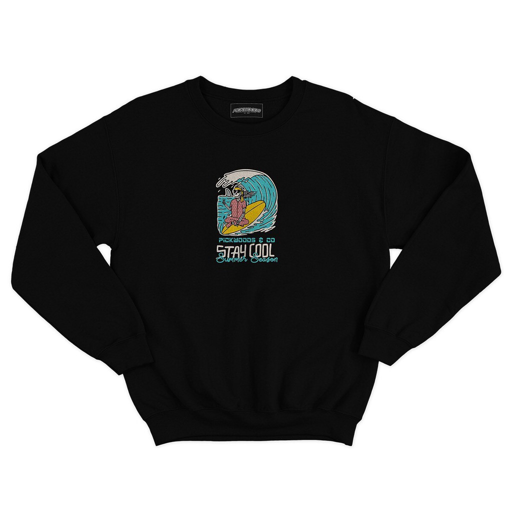 Jaket Sweater Crewneck COOL – Black  Edition Fashion Trendy Casual Pria Good Brand Quality Stylish