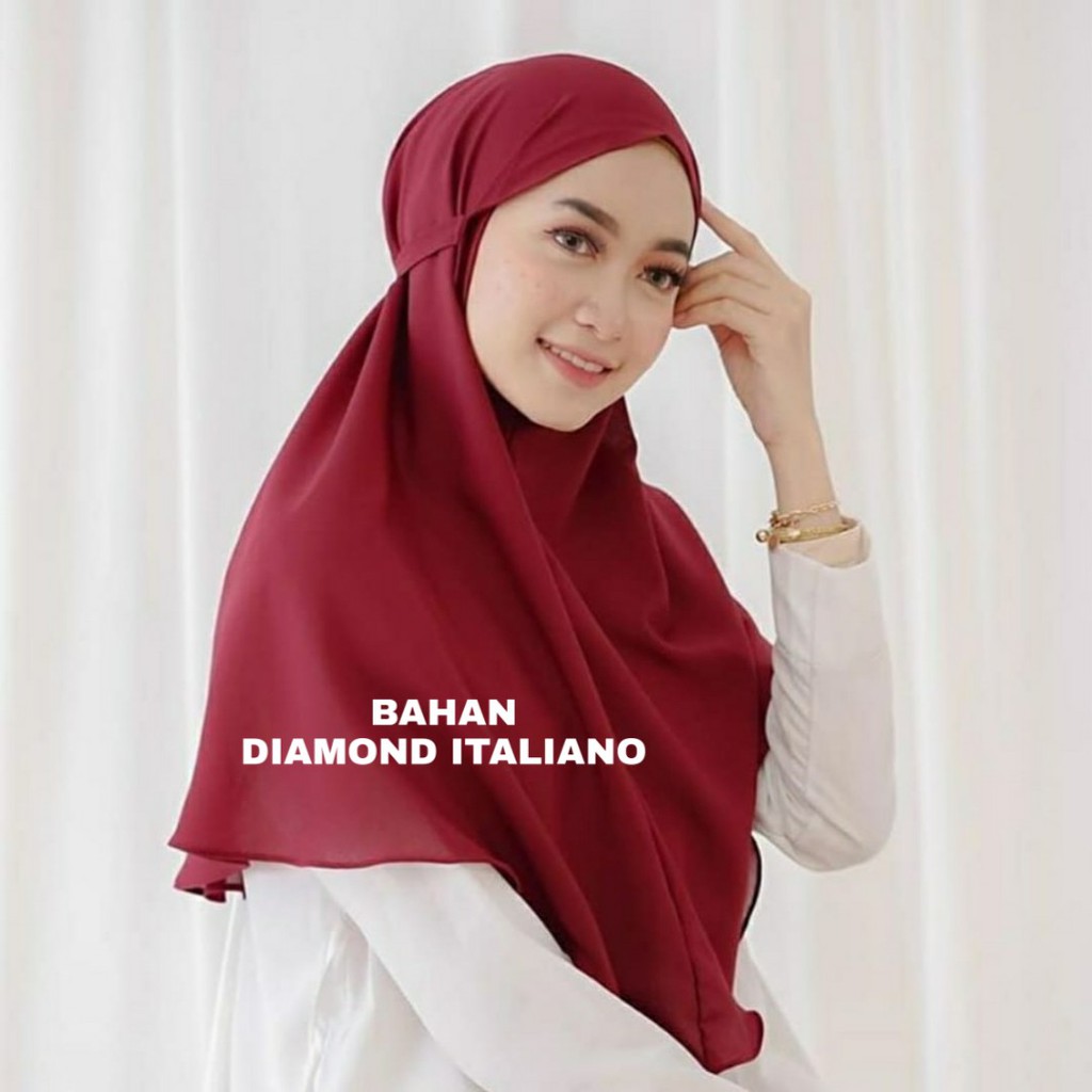 ( 1KG MUAT 15 PCS ) SAKENA BERGO DIAMOND ITALIANO NON PET HIJAB JILBAB KHIMAR MARYAM BERGO KERUDUNG
