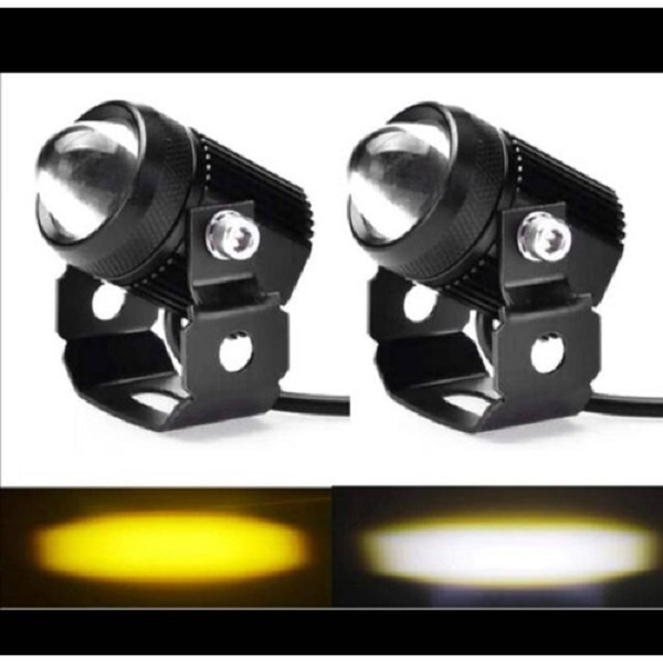 Lampu Tembak Laser LED D2 Mini 2 Warna High Low Putih Kuning Waterproof Motor Mobil Foglamp Laser Gun D2