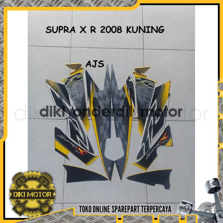 Sticker Striping Motor Honda Supra X R 125 2008 Kuning