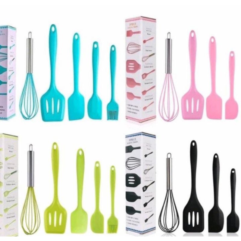 SPATULA SET 5 IN 1 SOTIL SILIKON ALAT MASAK DAPUR