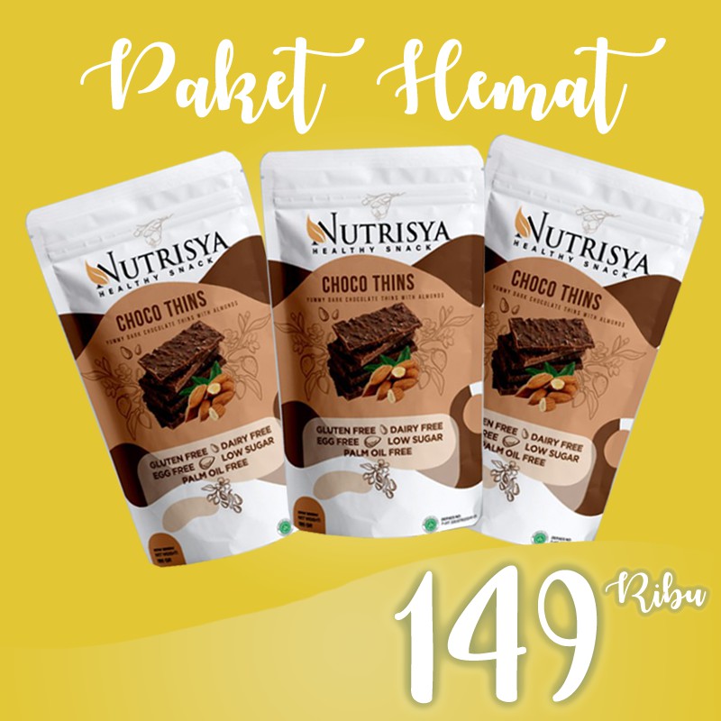 

Paket Family Pack Nutrisya Choco Thins Snack Camilan Makanan Diet Sehat Healthy Rendah Kalori