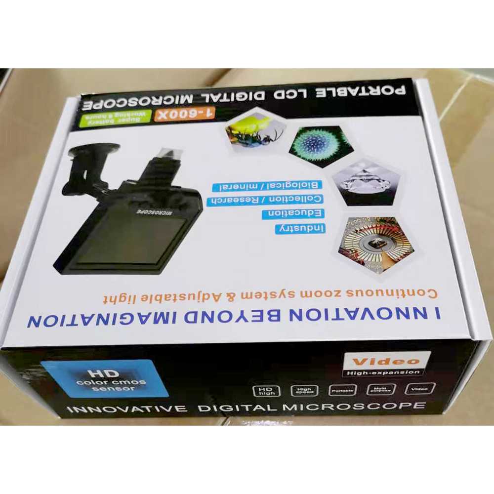 Mikroskop Digital 3.6MP 600X dengan Monitor &amp; Suction Cup Stand - G600