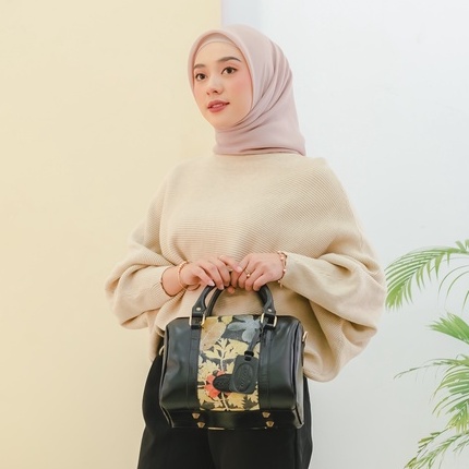 TAS WANITA JINJING DAN SLEMPANG BAHAN KULIT SAPI ASLI MODEL SPEDY ECOPRINT / FREE GRAVIR NAMA DI GANTUNGAN TAS