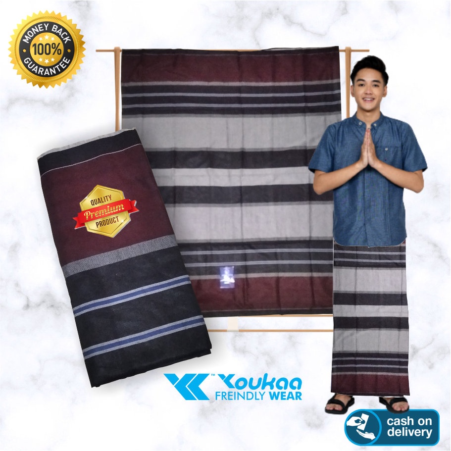Sarung Sholat Pria Dewasa Motif Tenun Garis Salur Youkaa