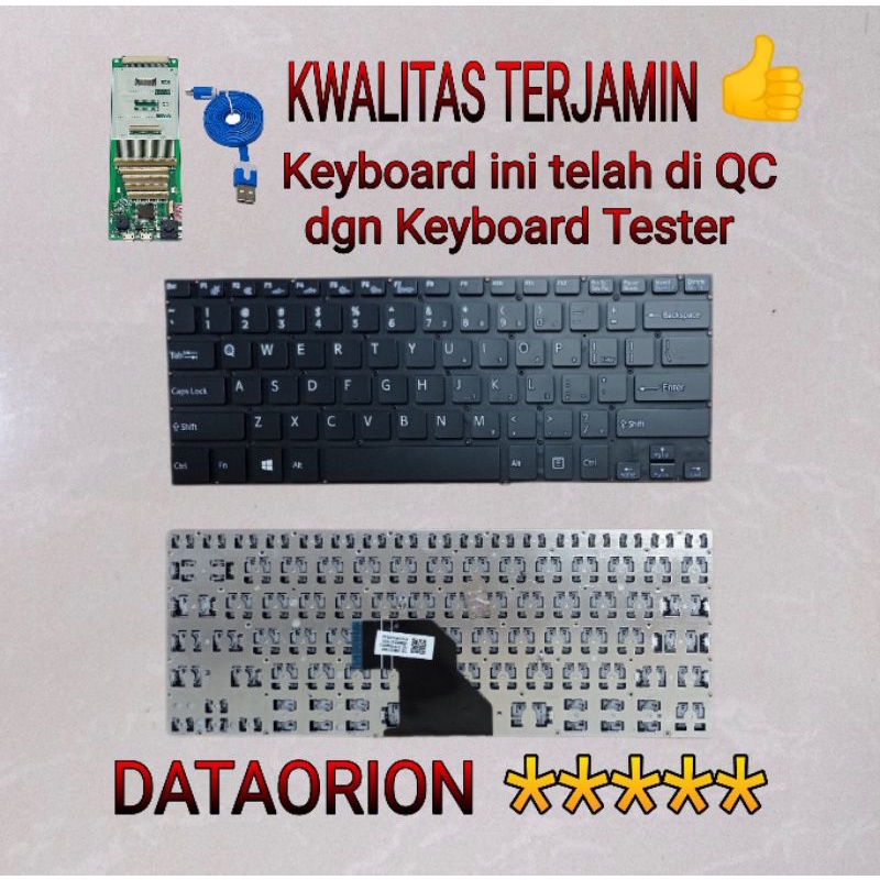 Keyboard Laptop Sony Vaio SVF14 SVF-14 14e SVF142C1WW SVF142C29M hitam