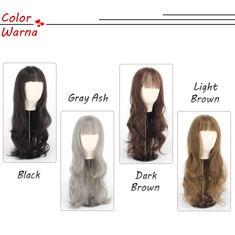 Wig Rambut Wanita Long Curly Hair Style Korean Version Kualitas Premium / Natural Wig