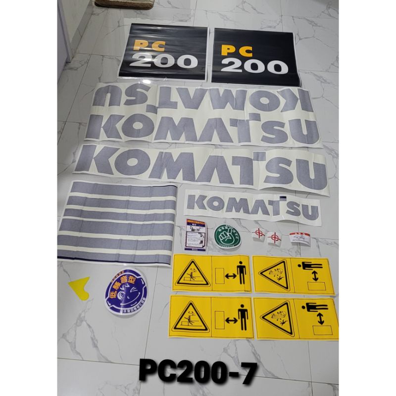 Stiker Komatsu PC200-7 Stiker Alat Berat Excavator Komatsu