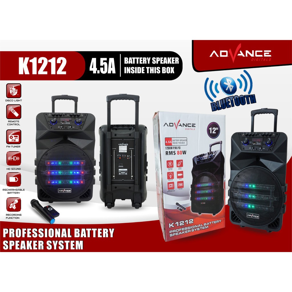 Speaker Karaoke Meeting Advance K1212N Portable