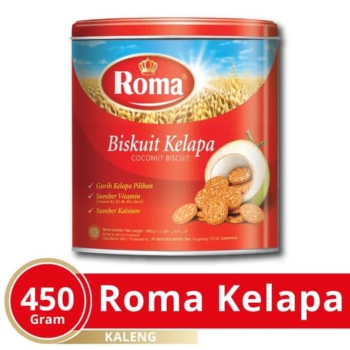 makanan Biskuit Roma Kelapa Kaleng @450 Gr