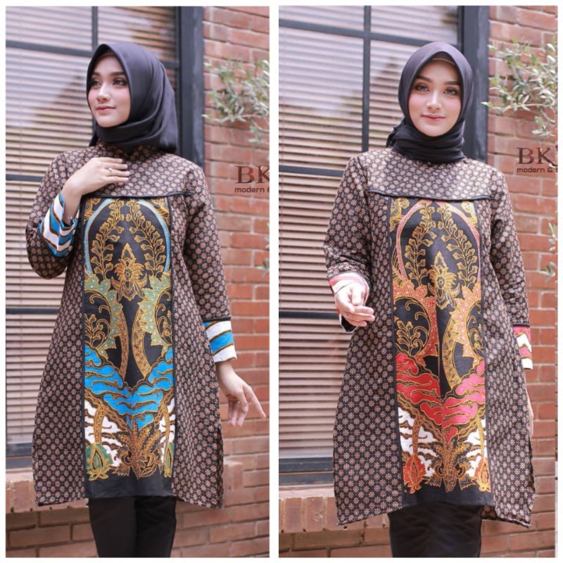 [ADA JUMBO] Tunik Cindrawasih Batik Iriana Merak Papua Guvi Batik Casual Kantor Midi Muslim Kerja