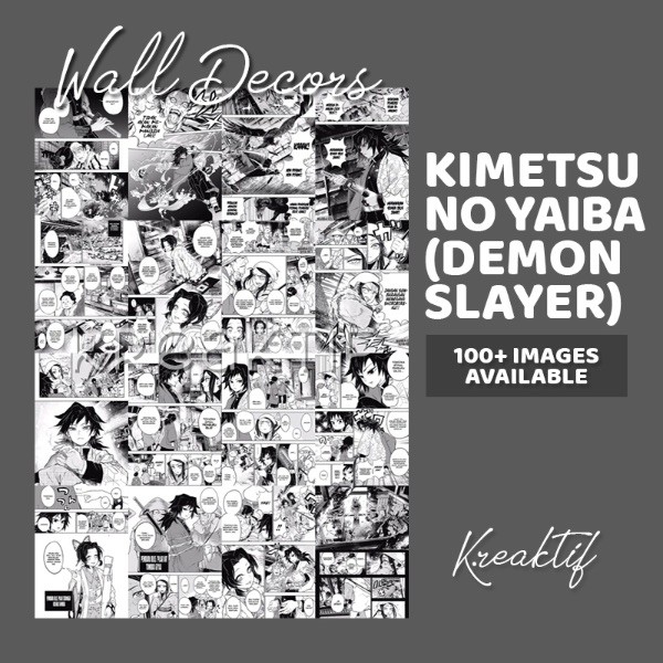 (16PCS) Poster Anime Manga Wall Decor Panel Komik - One Piece Jujutsu Kaisen Black Clover Haikyuu Attack on Titan Demon Slayer Naruto Boruto Tokyo Revengers Shingeki no Kyojin Kimetsu no Yaiba (A6,A5,A4,A3)-Demon Slayer
