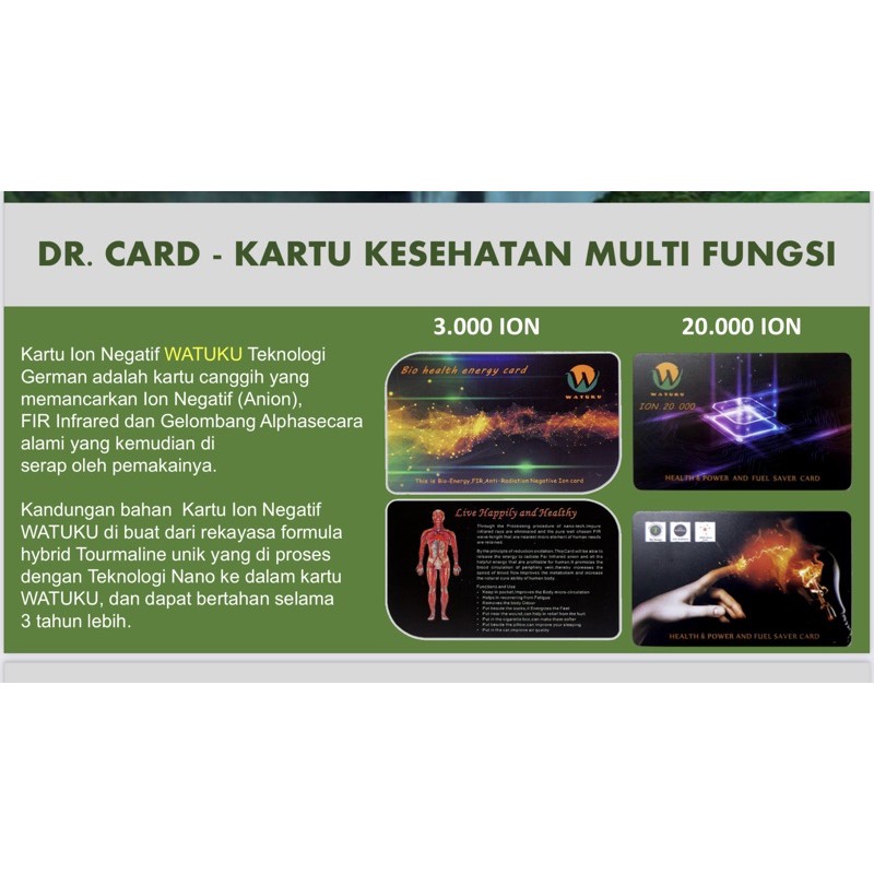 Watuku High Energy Card 3000 ion negatif