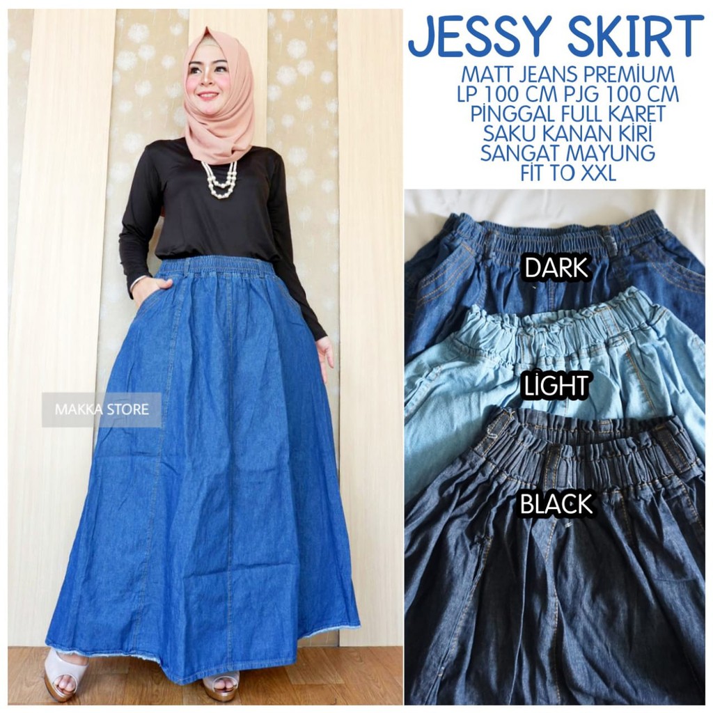 rok jeans pecah jessy skirt original murah