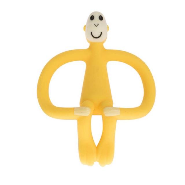 Matchstick Monkey Teether Baby Teething Toy Bayi Gigitan Gusi Anak Bayi Sikat Gigi Mainan Applicator-Yellow