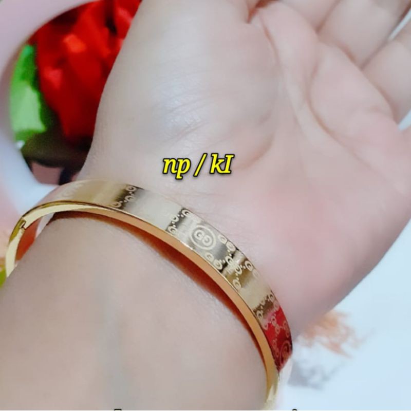 (OKT) TERMURAH Set Perhiasan Lapis Emas Xuping Gelang Ring Gucci Mewah Berlian Gold Modis Titanium