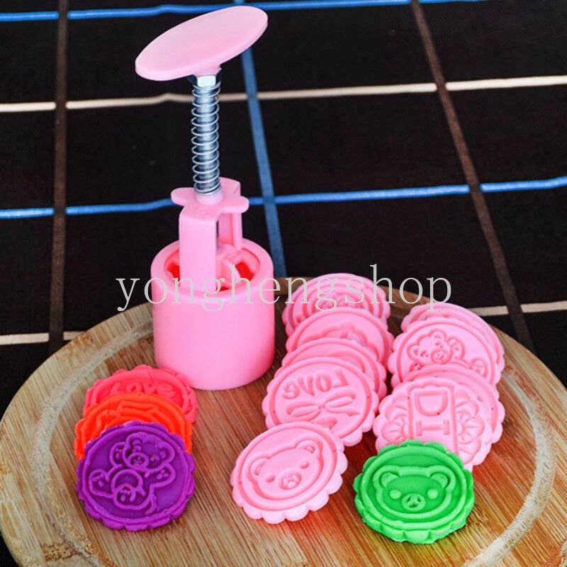 9pcs / set Cetakan Kue Bulan / Cookies / Pastry DIY 8 Model Stempel 50g