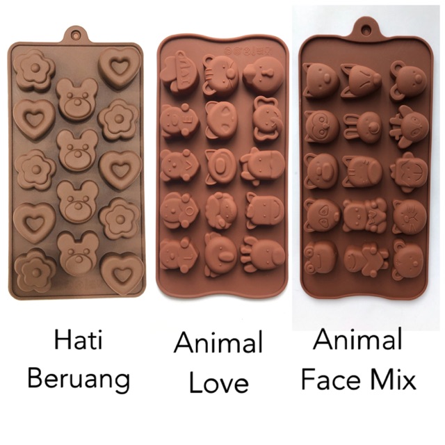 Cetakan Silikon Animal/ Cetakan Coklat/ Cetakan Es/ Jelly/ Resin/ Sabun/ Silicone Mould Binatang