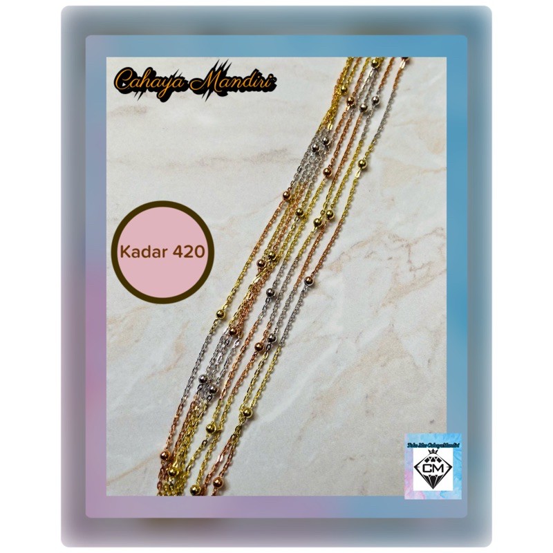 kalung jedar 2 Layer Emas kadar 420 (9K) Berat +/- 1,77 Gram