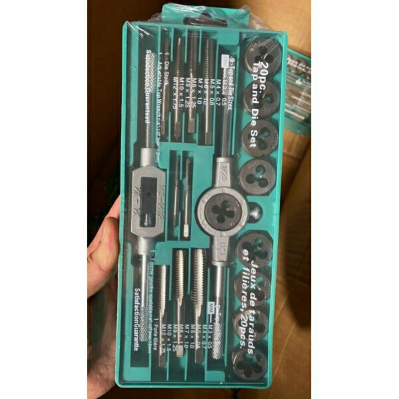 Set 20pcs Alat Snai Senai Hand Tap Die Tapping Pembuat Ulir D