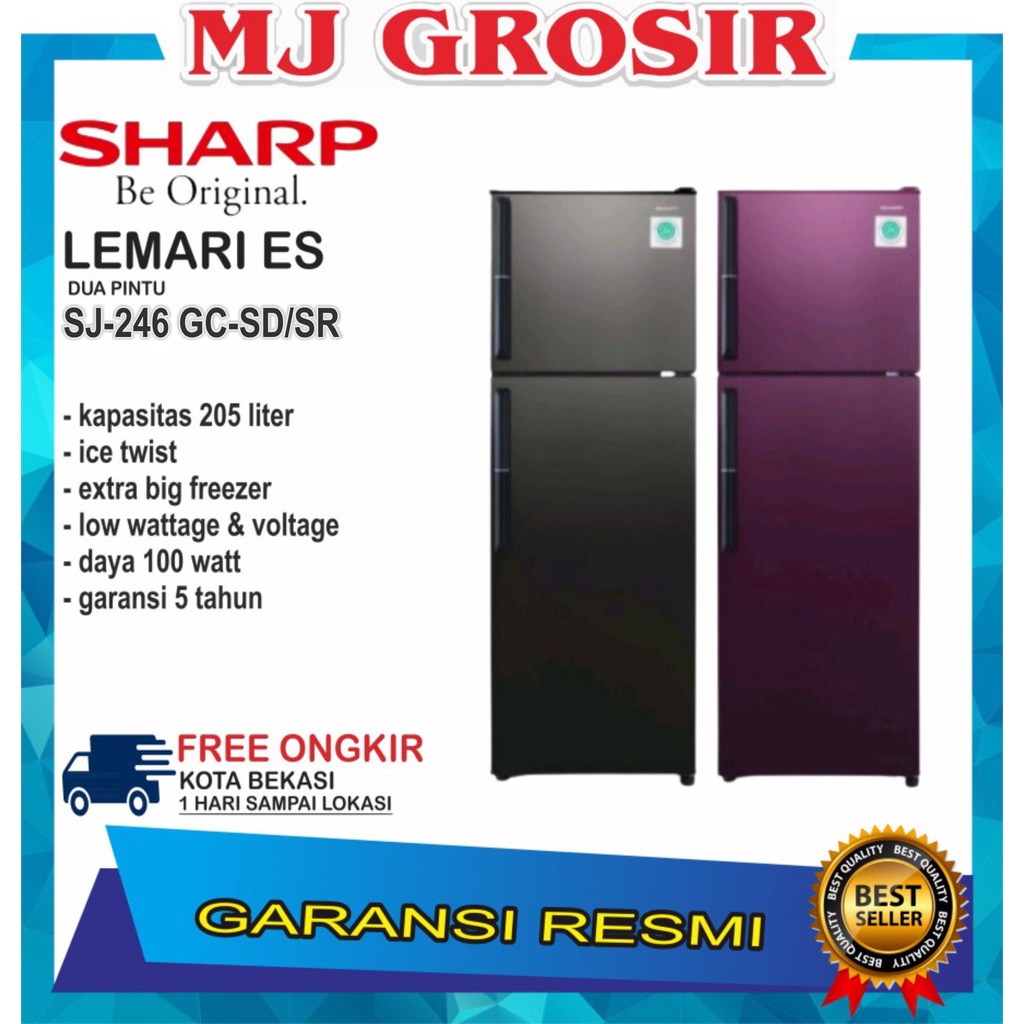 KULKAS SHARP SJ 246 GC SD LEMARI ES 2 PINTU SJ246GCSD SJ 246GC SD