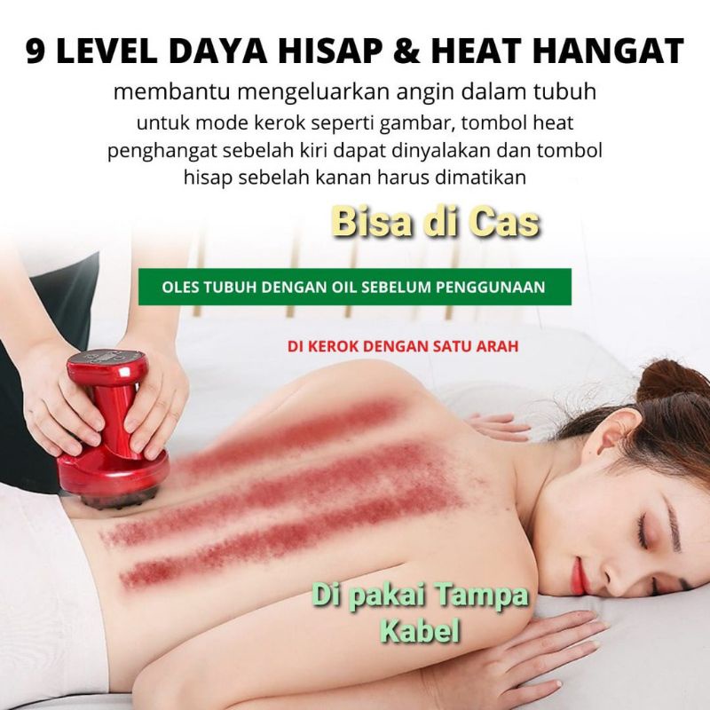 alat bekam kop cupping kerokan listrik alat penghangat tubuh alat pijat bisa di Cas
