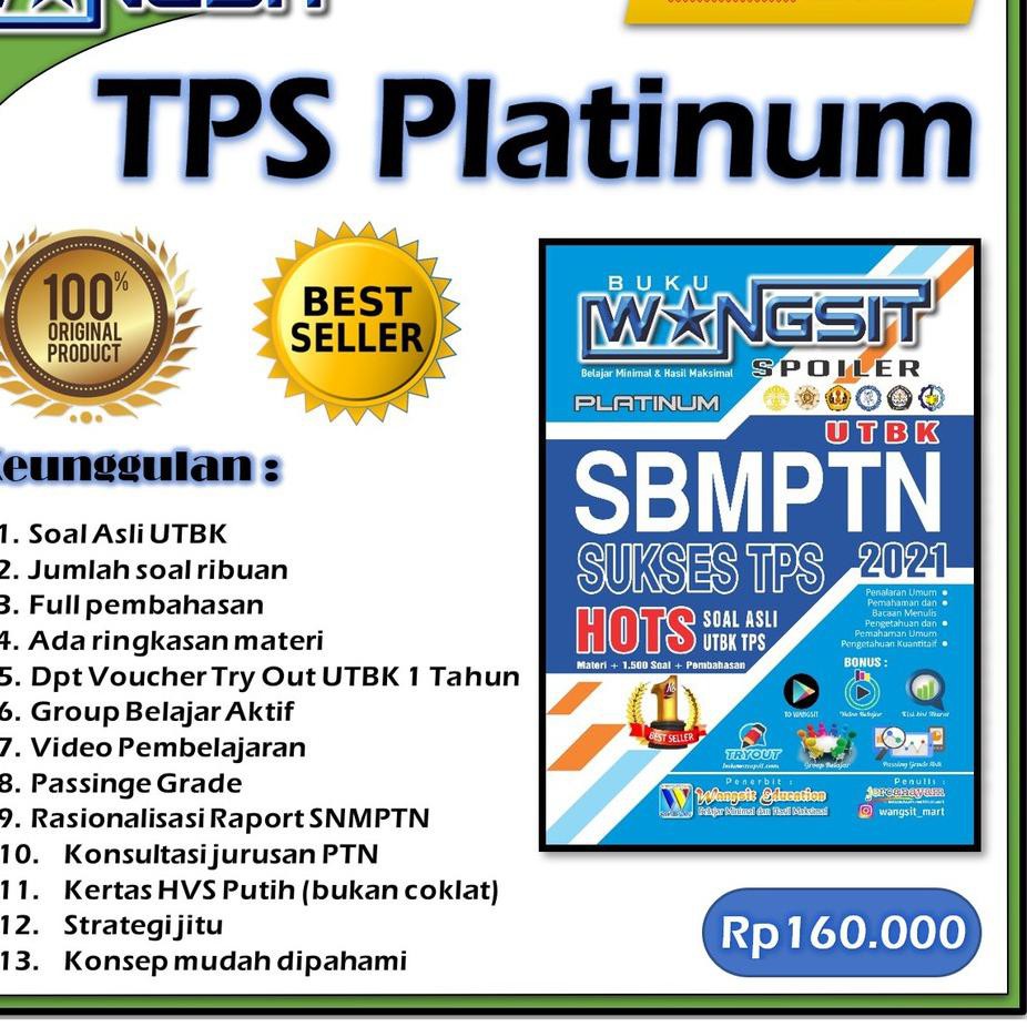 Bisa COD [TPS PLATINUM] Buku Wangsit UTBK SBMPTN 2021 || UTBK 2021