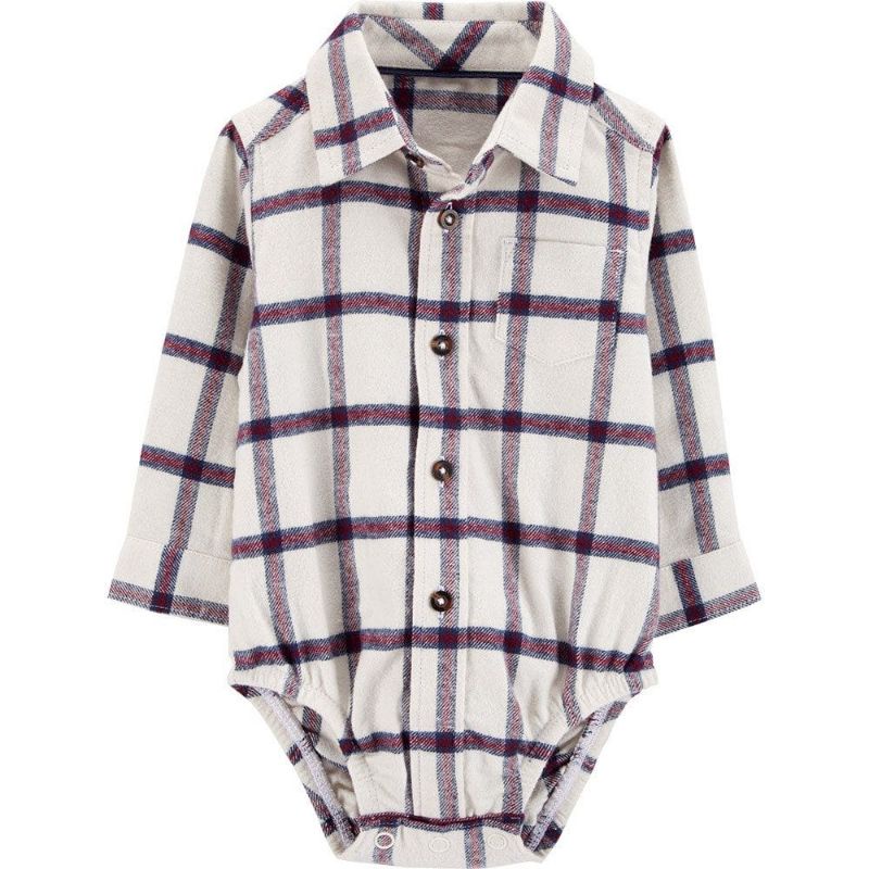 Kemeja bodysuit bayi laki kaki oshksh/crters-Broken white