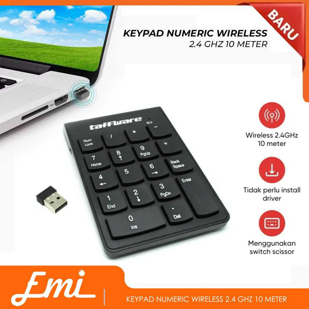 Keypad Numeric Wireless 2.4GHz 10 Meter USB 2.0 with Switch Scissor