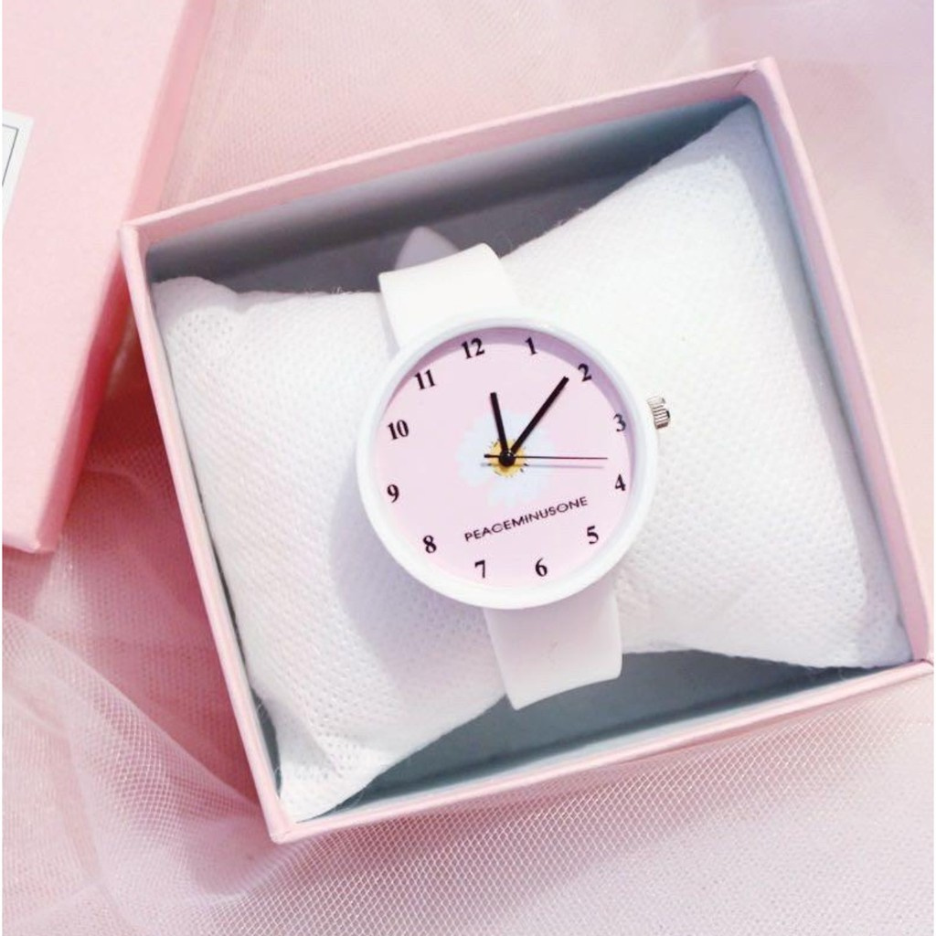 PA Jam Tangan Quartz Analog Korea Motif Bunga Daisy Untuk Wanita / Jam Tangan Bunga Import JF075