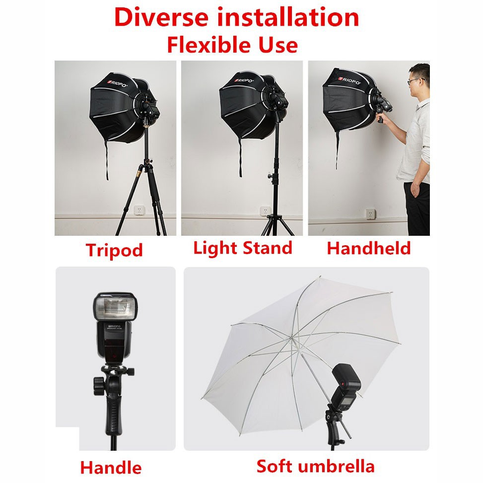 Grab Medan Payung Studio Octagonal Umbrella Softbox Reflektor Flash 90CM TRIOPO KS90 Vlog