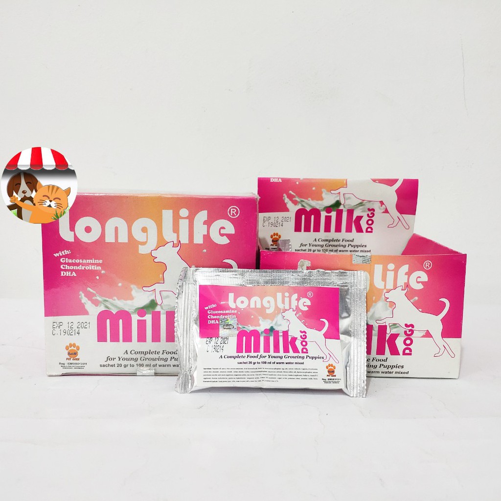 Susu Longlife For Groowing Puppies Dus _ isi 12 sachet Long Life