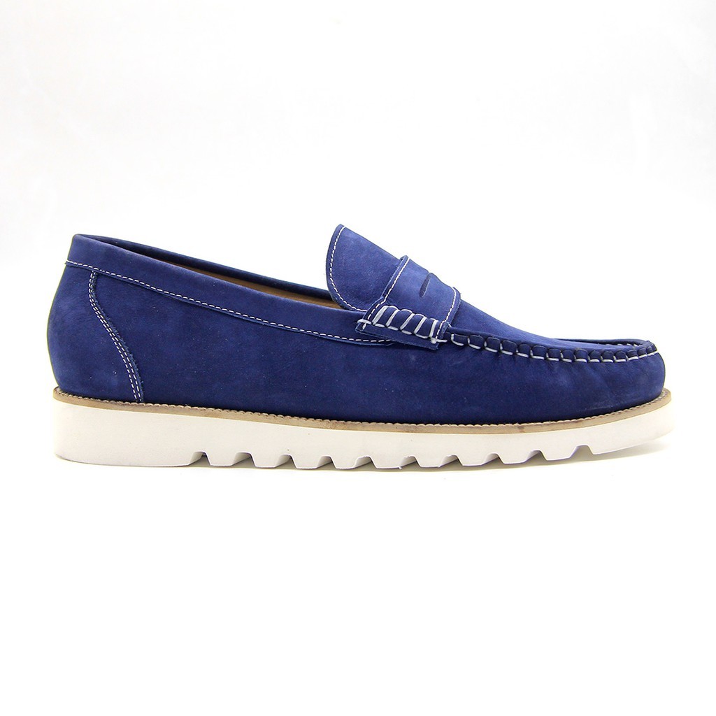 Ftale - Malvin Nubuck Blue Sepatu Slip On Pria