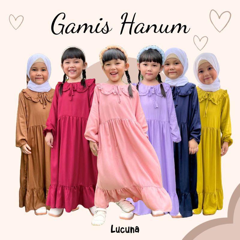 GAMIS ANAK RAYON SIMPLE POLOS BUSANA MUSLIM ANAK DRES ANAK PEREMPUAN
