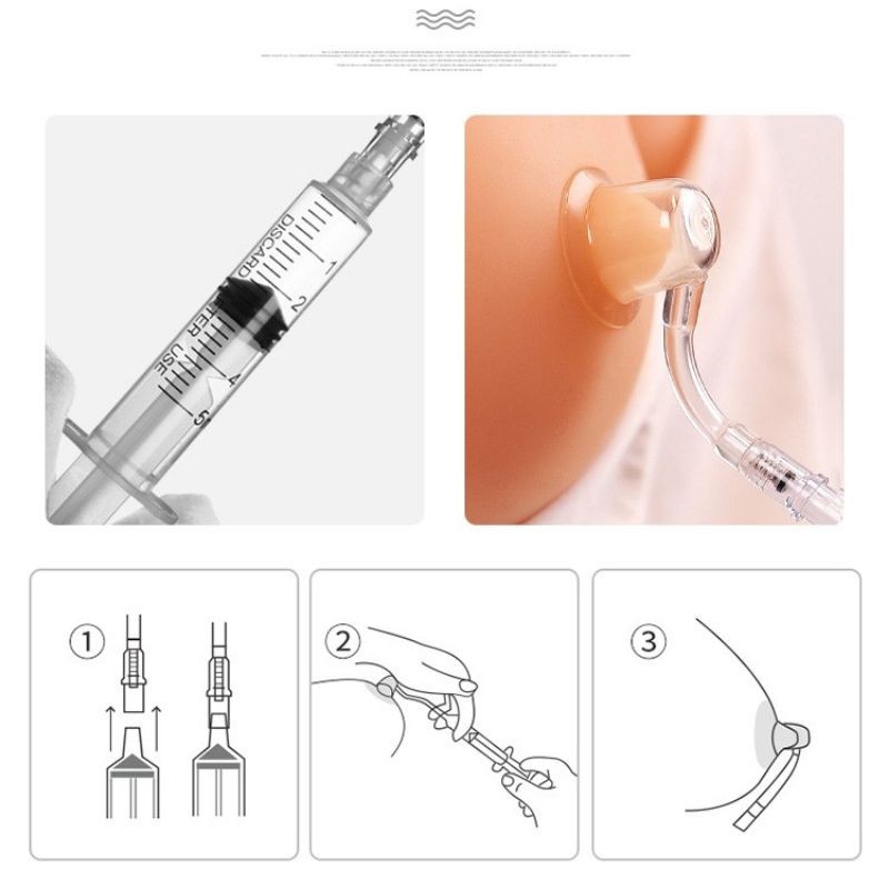 Alat penarik puting susu datar/rata ibu menyusui cup vakum penarik puting