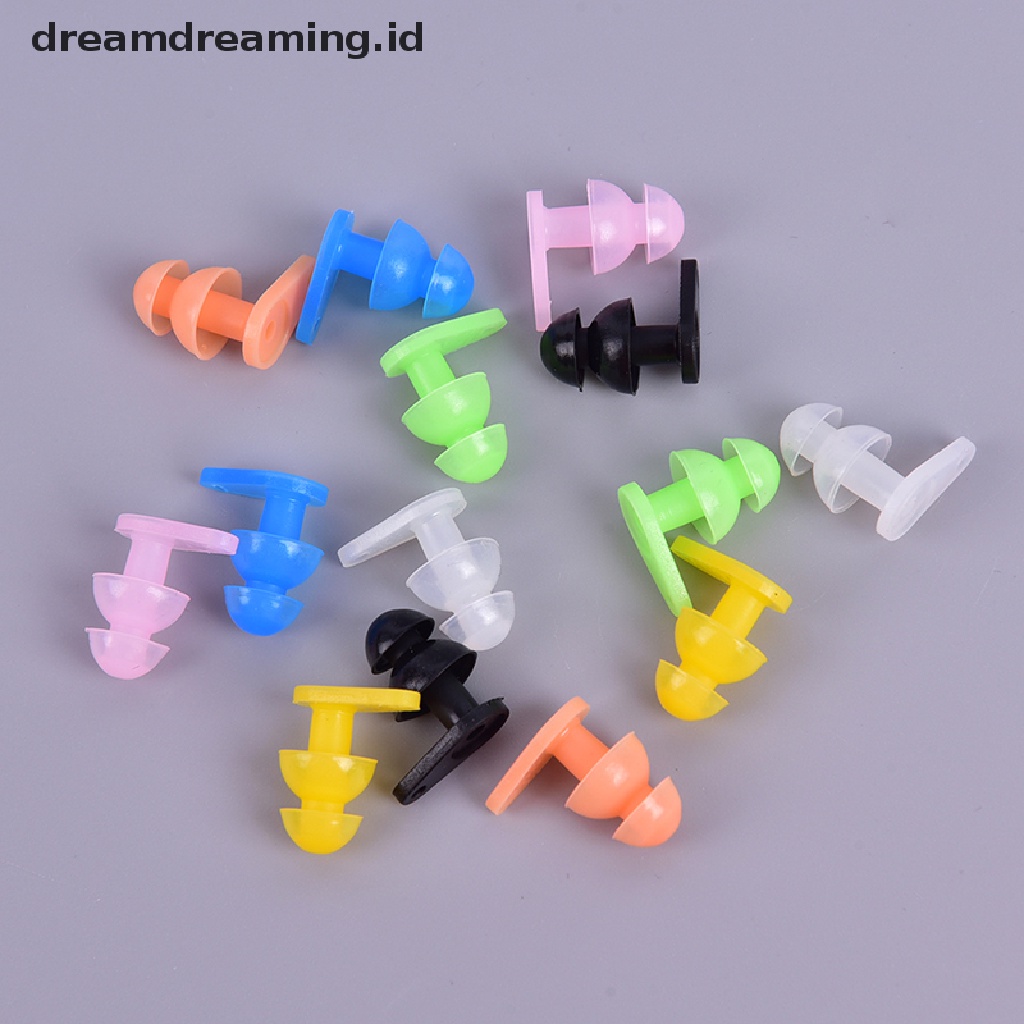 (dreamdreaming.id) 1 Pasang Earplugs / Penutup Telinga Bahan Silikon Anti Air Untuk Berenang / Olahraga Air