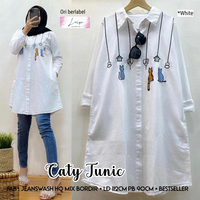 Pakaian Tunik Terbaru Bahan Jeans mix bordir bahan nyaman dipakai Pakaian tunik Original elegan Paka