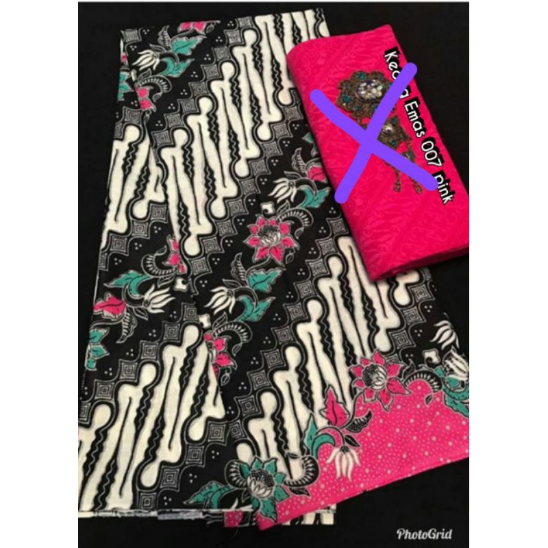 Kain Panjang Batik Keong Mas motif Lereng warna Pink