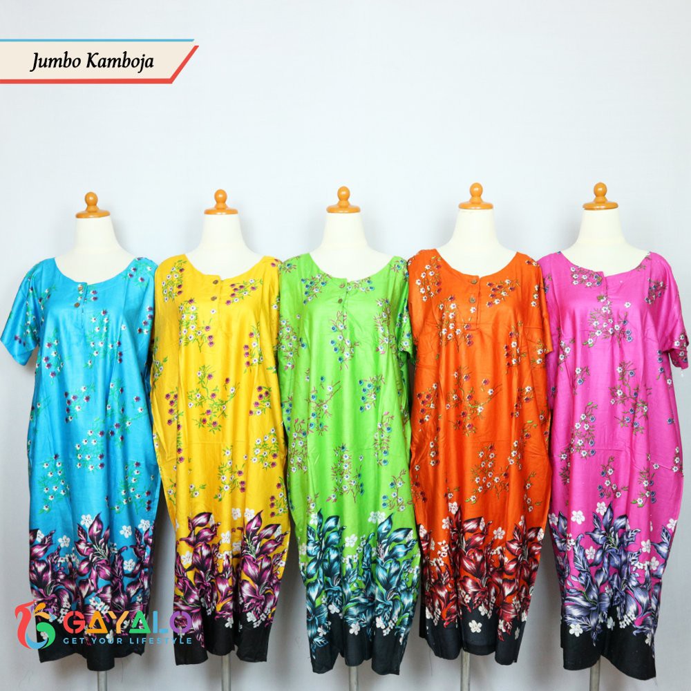 DISKON Daster Jumbo Kamboja - Daster Gayalo - Grosir Daster Murah - Daster Motif - Daster Santung