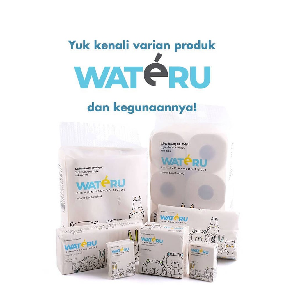 Wateru Premium Bamboo Tissue | Tisu Dapur Toilet Facial Pocket