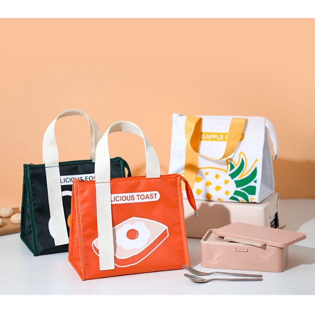 Tas Bekal Makan Motif Lucu dengan lapisan insulasi Alumunium Foil Lunch Bag - TM025