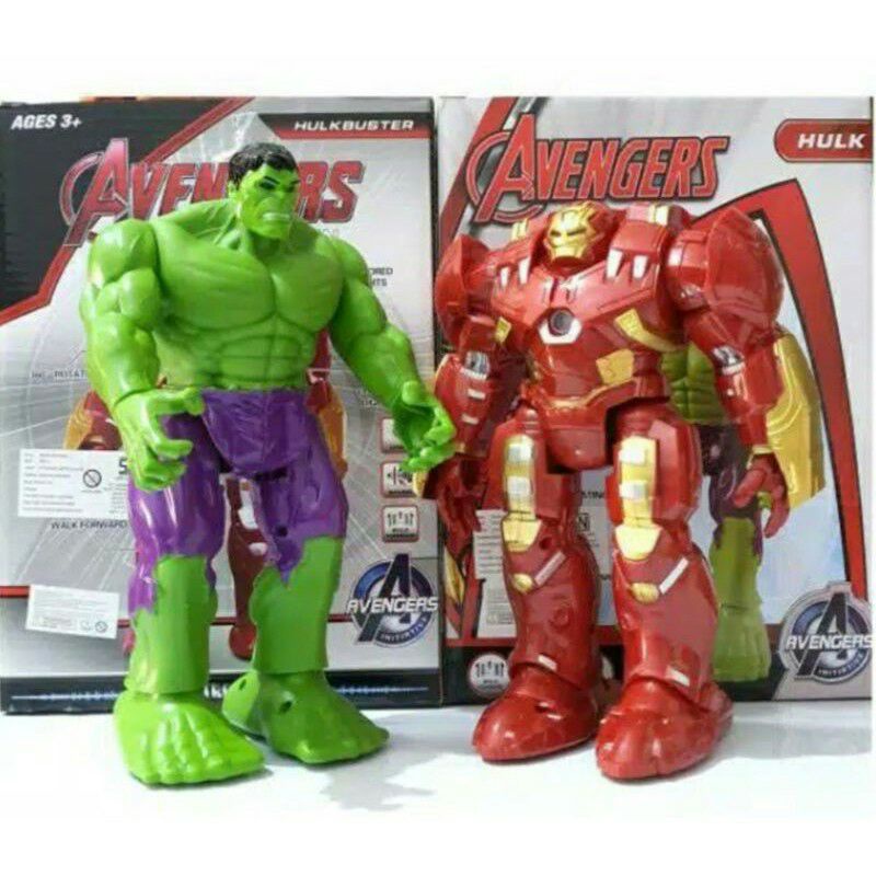 Ready!!KEREN!! HULK DAN HULK BUSTER IRONMAN AVENGERS MARVEL- IROMAN GEDE BISA JALAN