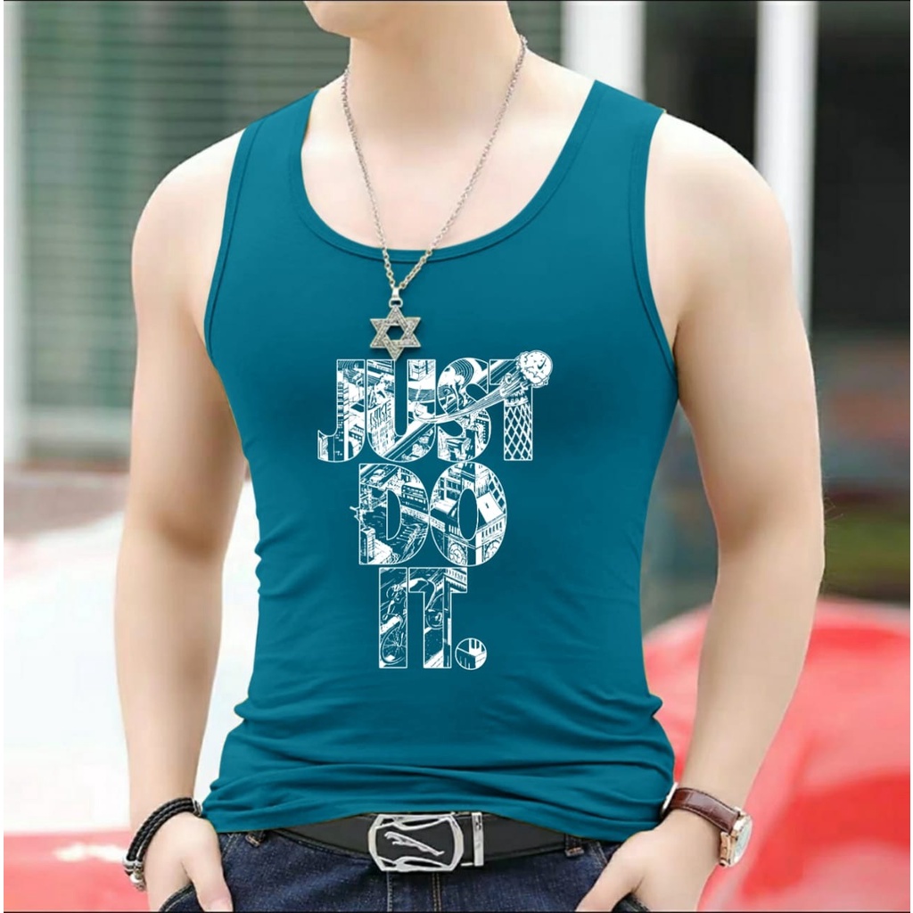 POLILE - Singlet JUST / singlet keren / singlet cowok / kaos santai