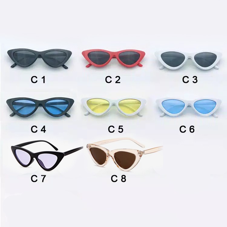 VS - Kacamata Hitam Korean Ulzzang Triangle Vintage Cat Eye Sunglasses Women Men