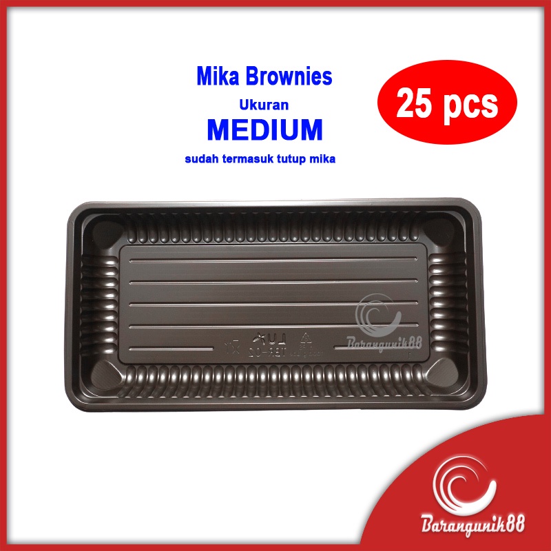 [25 pcs] Mika Brownies Medium Lux Food Grade High Quality Kotak Kue Sushi