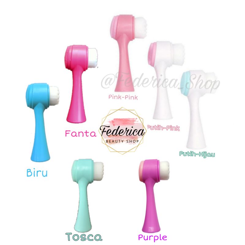 Facial Face Brush Silicon 2in1 / Sikat Silikon Pembersih Wajah 2 Sisi