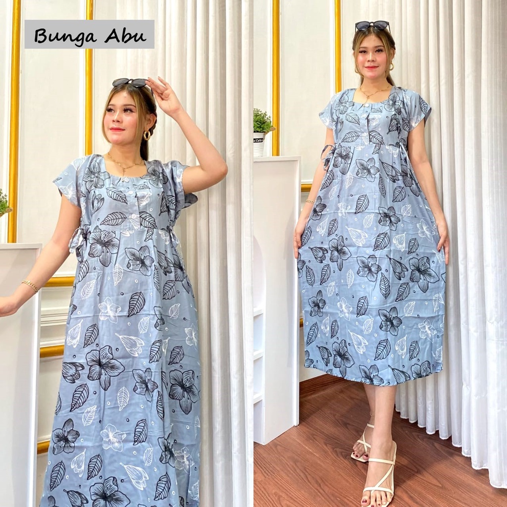 Daster Cibi Bunga Tali Kanan Kiri Busui Jumbo / Daster Kekinian Model Terbaru / Coza Batik